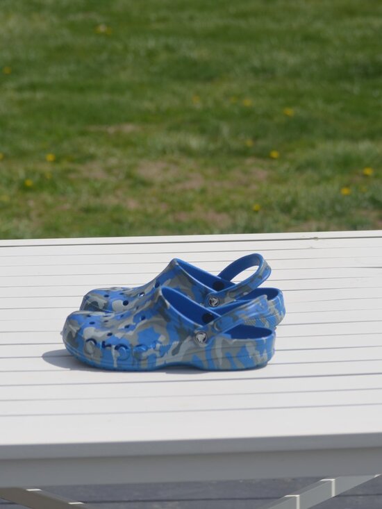 Blue Camo Crocs